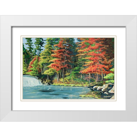 Running River II White Modern Wood Framed Art Print with Double Matting by Beauchamp, Andy