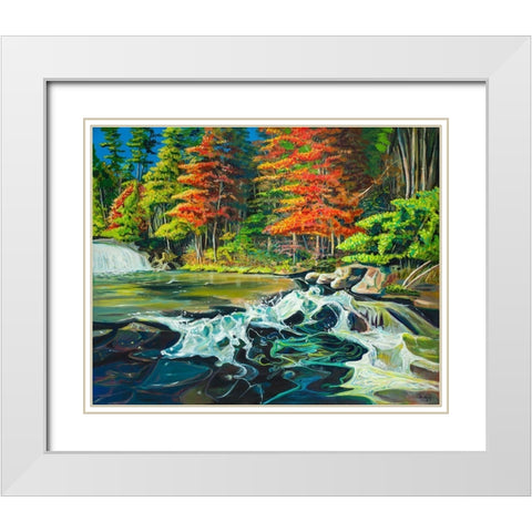 Running River I White Modern Wood Framed Art Print with Double Matting by Beauchamp, Andy