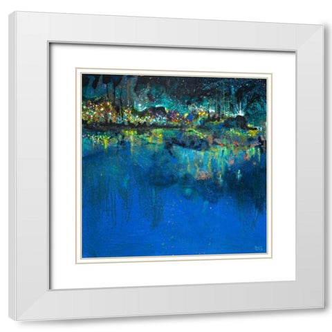 Lake Butler Abstract White Modern Wood Framed Art Print with Double Matting by Beauchamp, Andy