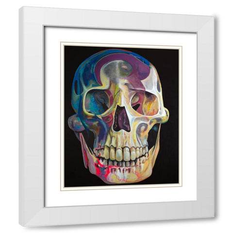 Haunted Skull White Modern Wood Framed Art Print with Double Matting by Beauchamp, Andy