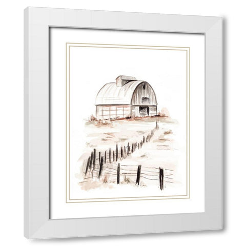 My Farm White Modern Wood Framed Art Print with Double Matting by Pinto, Patricia