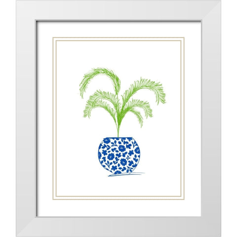 Potted Plant I White Modern Wood Framed Art Print with Double Matting by Quach, Anna