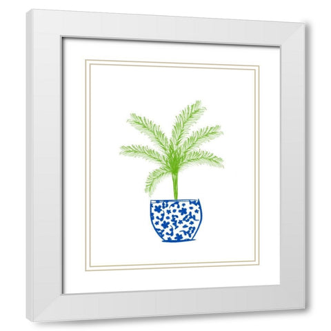 Potted Plant II White Modern Wood Framed Art Print with Double Matting by Quach, Anna