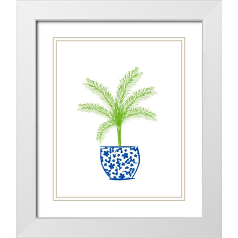 Potted Plant II White Modern Wood Framed Art Print with Double Matting by Quach, Anna