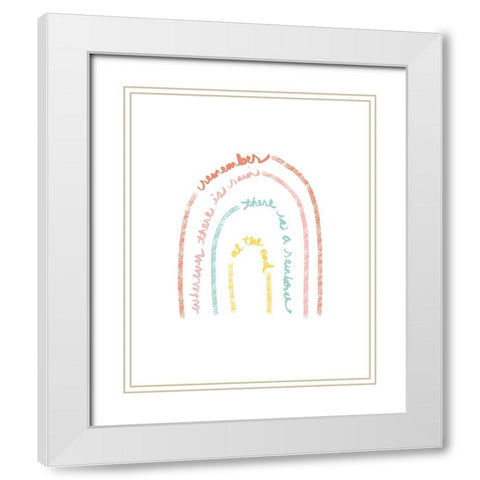 Rain and Rainbows White Modern Wood Framed Art Print with Double Matting by Quach, Anna