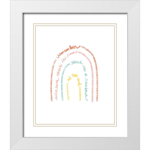 Rain and Rainbows White Modern Wood Framed Art Print with Double Matting by Quach, Anna