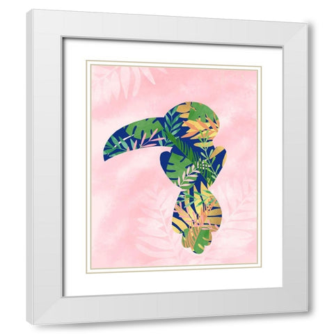 Toucan White Modern Wood Framed Art Print with Double Matting by Quach, Anna