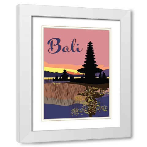 Bali White Modern Wood Framed Art Print with Double Matting by Bucheli, Jen