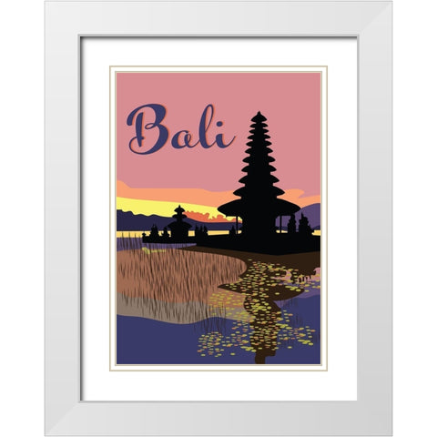 Bali White Modern Wood Framed Art Print with Double Matting by Bucheli, Jen