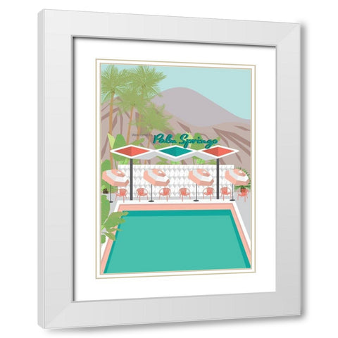 Welcome to Palm Springs White Modern Wood Framed Art Print with Double Matting by Bucheli, Jen