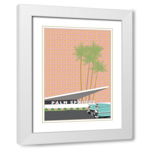 Palm Springs with Convertible White Modern Wood Framed Art Print with Double Matting by Bucheli, Jen