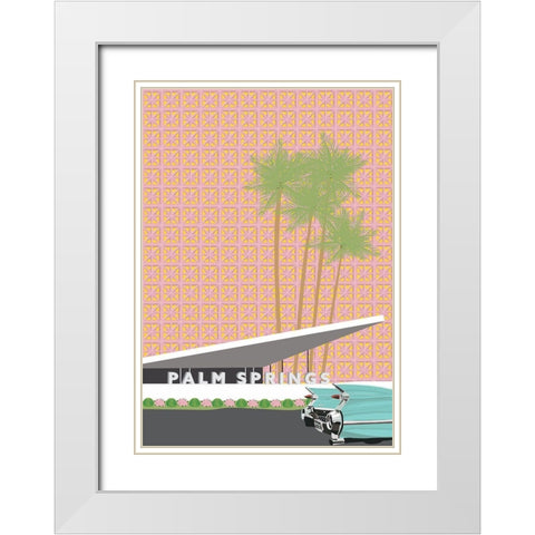 Palm Springs with Convertible White Modern Wood Framed Art Print with Double Matting by Bucheli, Jen