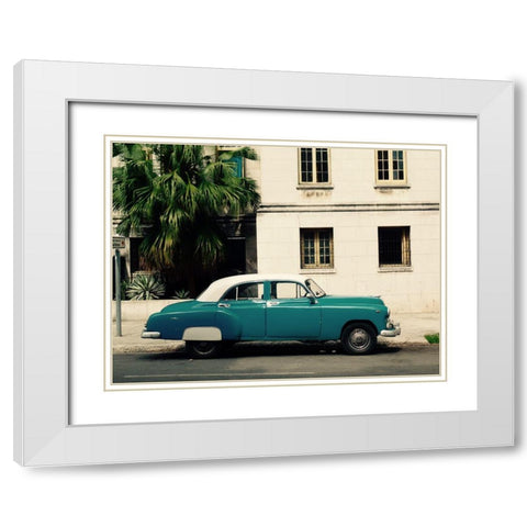 Cars of Cuba White Modern Wood Framed Art Print with Double Matting by Rodriguez, Jairo