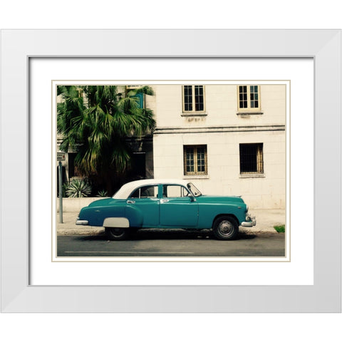 Cars of Cuba White Modern Wood Framed Art Print with Double Matting by Rodriguez, Jairo