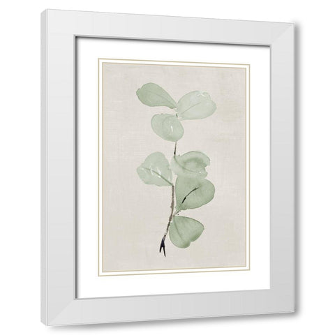 Softly Shaded Green Leaves III White Modern Wood Framed Art Print with Double Matting by Loreth, Lanie