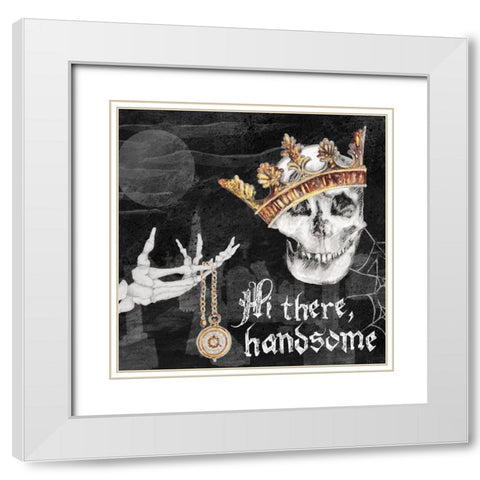 Hi There Handsome White Modern Wood Framed Art Print with Double Matting by Gaynor, Janice