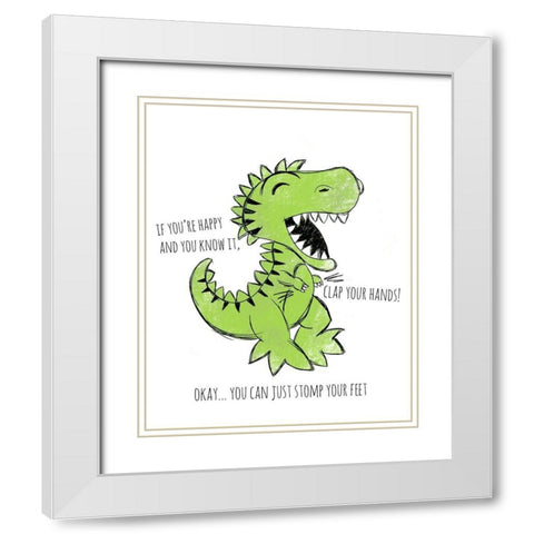 Clap Your Hands White Modern Wood Framed Art Print with Double Matting by Quach, Anna