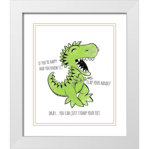 Clap Your Hands White Modern Wood Framed Art Print with Double Matting by Quach, Anna