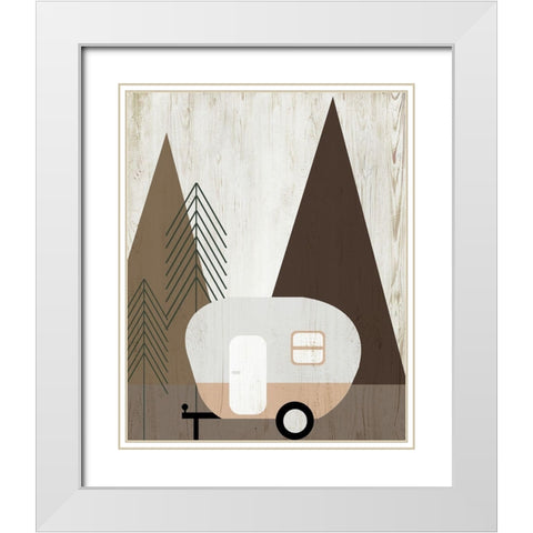 Adventure Travel II White Modern Wood Framed Art Print with Double Matting by Quach, Anna
