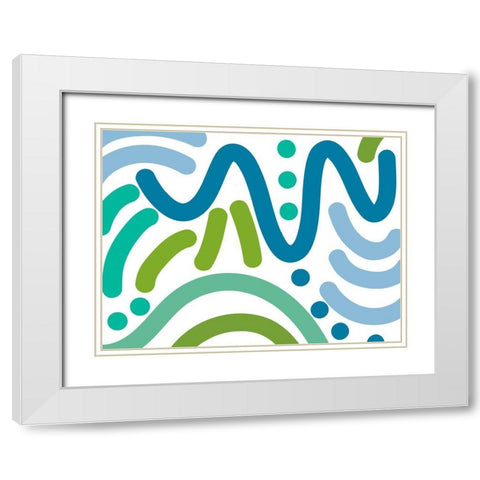 Fun Multi-Directional Lines White Modern Wood Framed Art Print with Double Matting by Mosher, Deidre