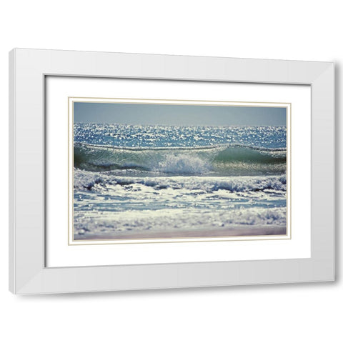 Perfect Wave White Modern Wood Framed Art Print with Double Matting by Nawrocke, Bruce
