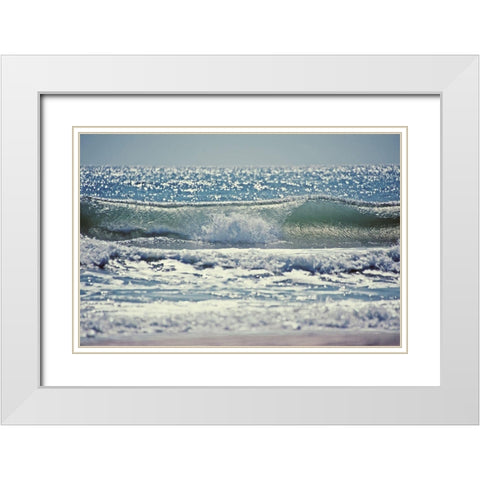 Perfect Wave White Modern Wood Framed Art Print with Double Matting by Nawrocke, Bruce