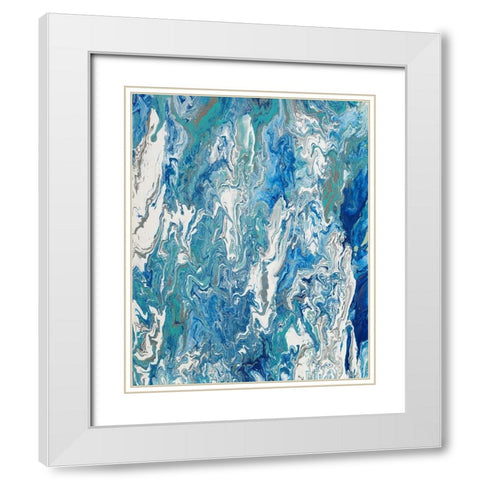 Marbleized Beach View II White Modern Wood Framed Art Print with Double Matting by Ritter, Gina