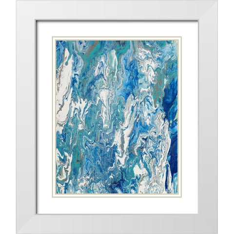 Marbleized Beach View II White Modern Wood Framed Art Print with Double Matting by Ritter, Gina