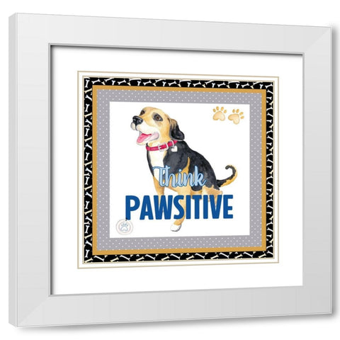 A Dogs Life VI White Modern Wood Framed Art Print with Double Matting by Metz, Andi