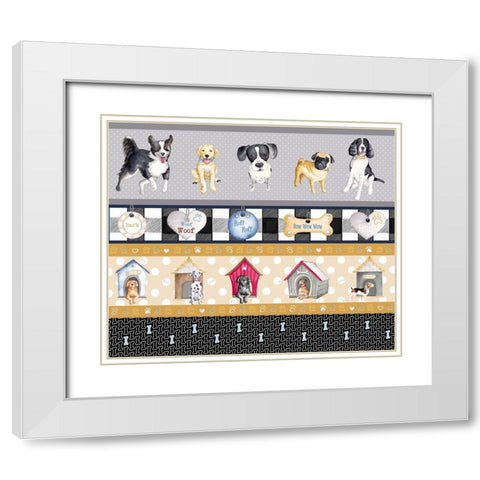 A Dogs Life on Plaid Panels White Modern Wood Framed Art Print with Double Matting by Metz, Andi