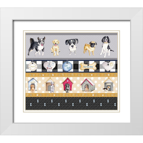A Dogs Life on Plaid Panels White Modern Wood Framed Art Print with Double Matting by Metz, Andi
