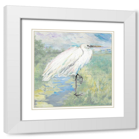 Wild Egret White Modern Wood Framed Art Print with Double Matting by Pinto, Patricia