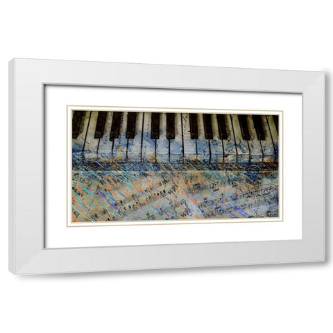 Piano Keys White Modern Wood Framed Art Print with Double Matting by Meneely, Dan
