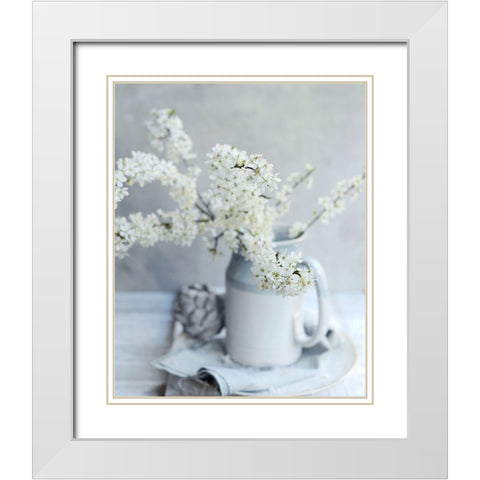 Embracing the Season White Modern Wood Framed Art Print with Double Matting by Gardner, Sarah