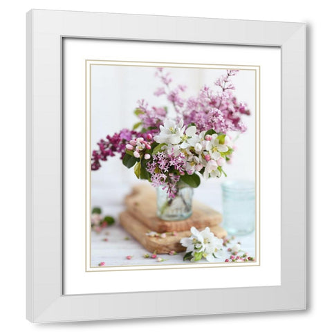Happiness in a Vase White Modern Wood Framed Art Print with Double Matting by Gardner, Sarah