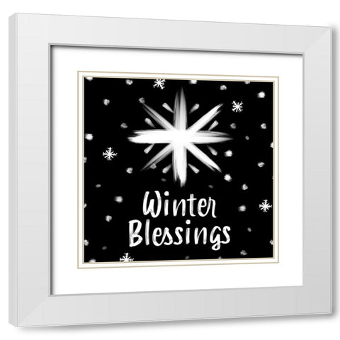 Holiday Brush Strokes I White Modern Wood Framed Art Print with Double Matting by SD Graphics Studio