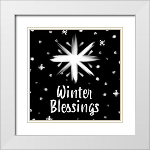 Holiday Brush Strokes I White Modern Wood Framed Art Print with Double Matting by SD Graphics Studio