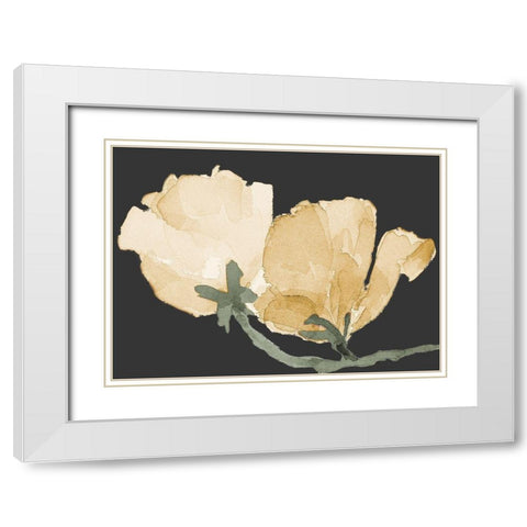 Sweet Peas White Modern Wood Framed Art Print with Double Matting by Loreth, Lanie
