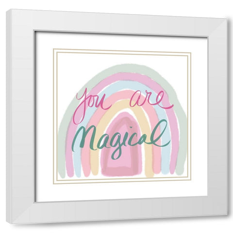 Magical Rainbow White Modern Wood Framed Art Print with Double Matting by Navas, Emily