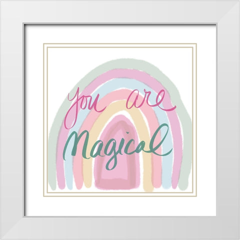 Magical Rainbow White Modern Wood Framed Art Print with Double Matting by Navas, Emily