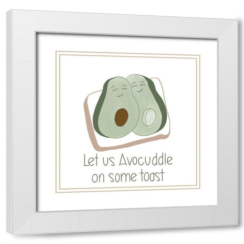 Avocuddle White Modern Wood Framed Art Print with Double Matting by Navas, Emily