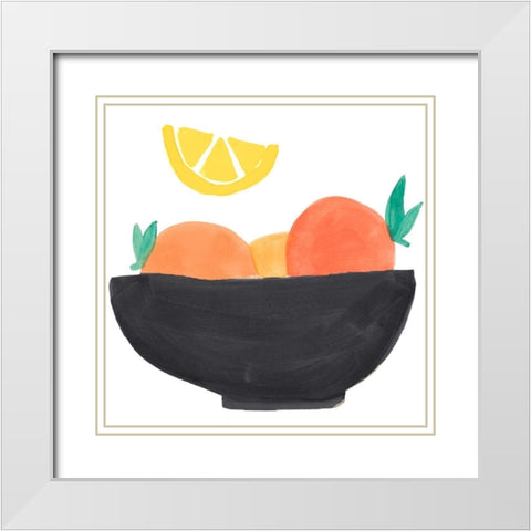 Fruit Bowl I White Modern Wood Framed Art Print with Double Matting by Navas, Emily