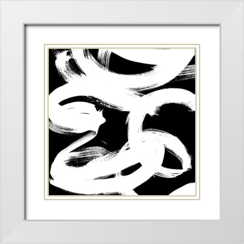 White Trails II White Modern Wood Framed Art Print with Double Matting by Navas, Emily