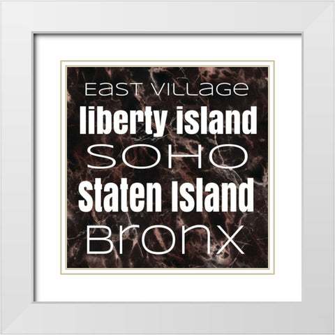 New York Boroughs I White Modern Wood Framed Art Print with Double Matting by Medley, Elizabeth