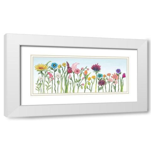 Swaying Blooms II White Modern Wood Framed Art Print with Double Matting by Medley, Elizabeth