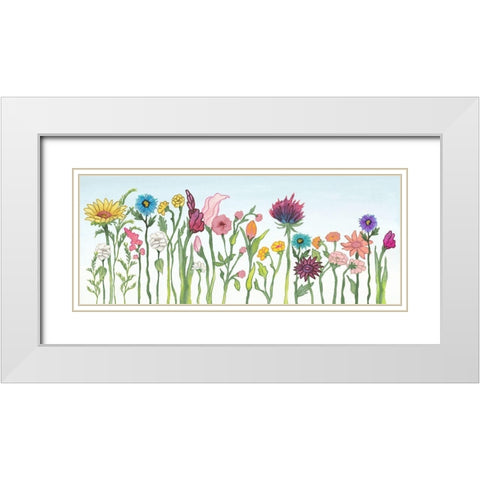 Swaying Blooms II White Modern Wood Framed Art Print with Double Matting by Medley, Elizabeth