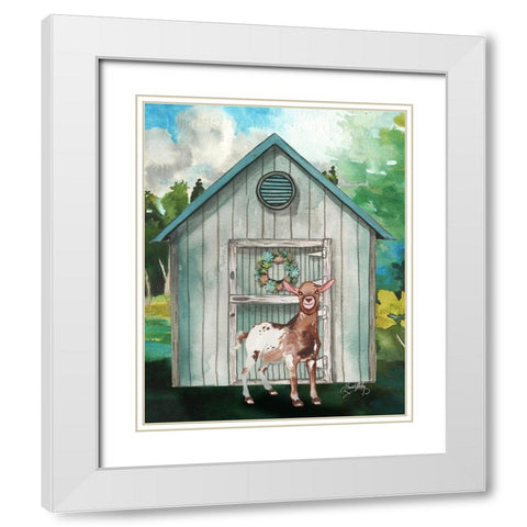 Goat Shed I White Modern Wood Framed Art Print with Double Matting by Medley, Elizabeth