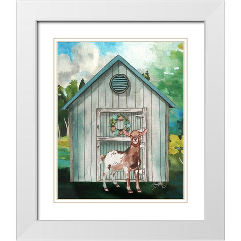 Goat Shed I White Modern Wood Framed Art Print with Double Matting by Medley, Elizabeth