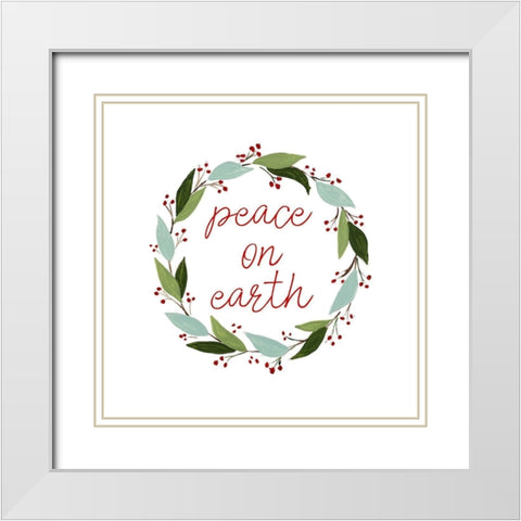 Modern Wreath I White Modern Wood Framed Art Print with Double Matting by Loreth, Lanie