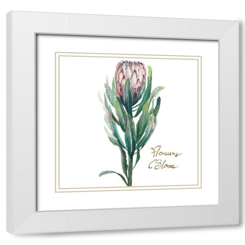 Protea II White Modern Wood Framed Art Print with Double Matting by Pinto, Patricia